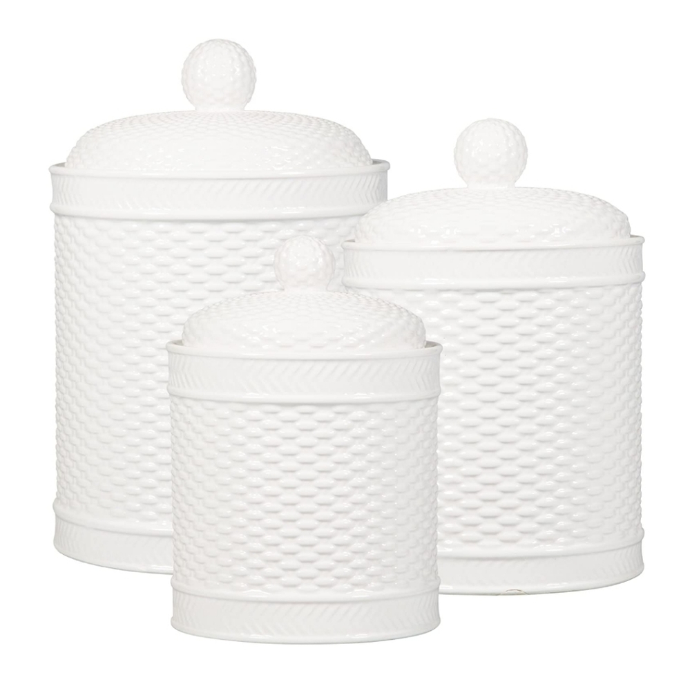 Fiddle + Fern - set of 3 ceramics canisters.